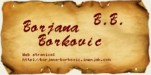 Borjana Borković vizit kartica